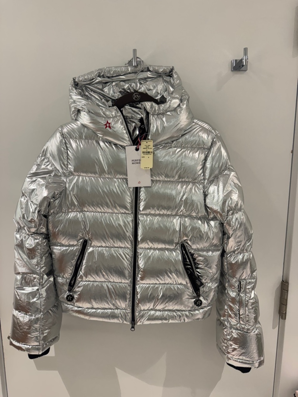 Perfect Moment Metallic Silver Puffer Jacket with Hood